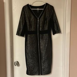 Black Jax long sleeve dress with V-neck zipper Size 12